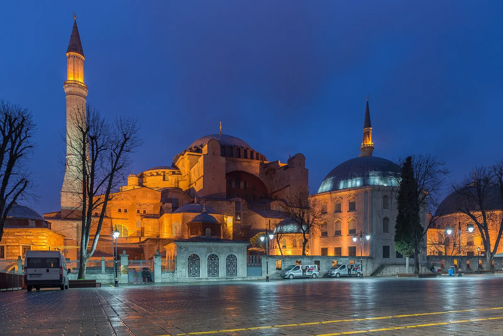 Hagia Sophia in Istanbul at blue hour